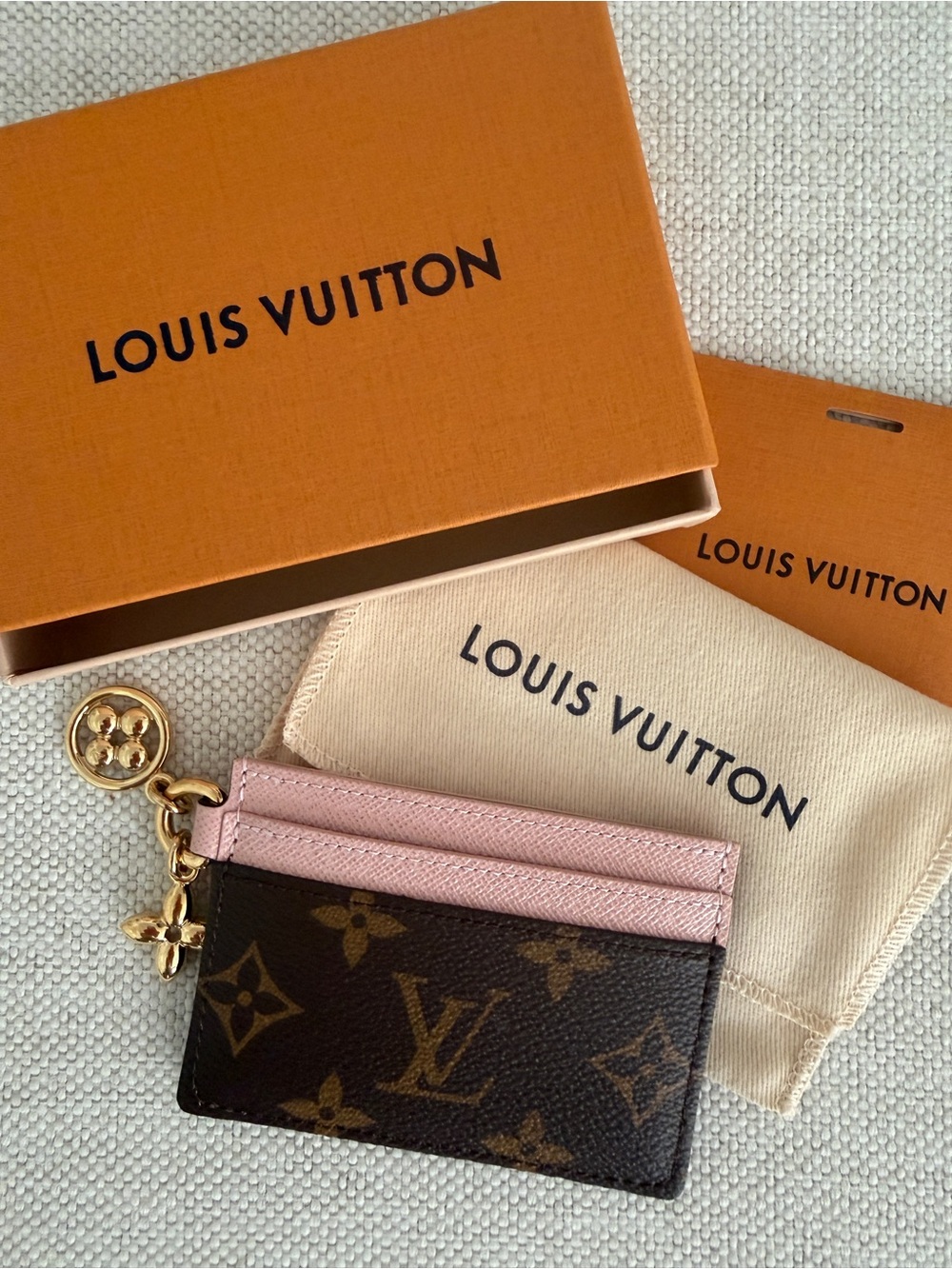 Louis Vuitton LV Charms Card Holder Pink